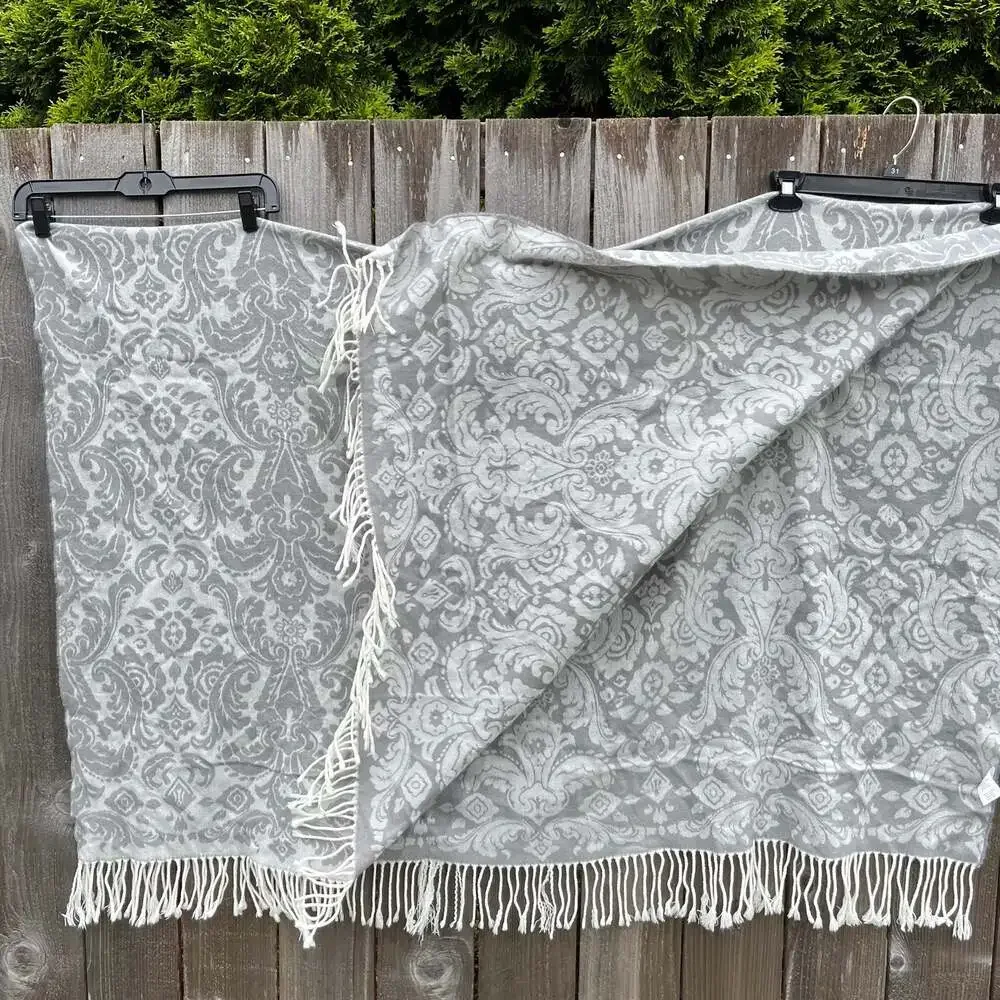 Grand Resort Collection Gray Throw Blanket w/ Fringe